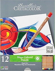 Cretacolor 29012 Mega Color Kalın 12'li Kuru Boya Seti