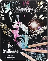 Cretacolor 29098 Mega Color Metalik Kalın 12'li Kuru Boya Seti