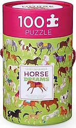 Crocodile Creek Puzzle 72 Pezzi 'At The Races' – Scatola Rotonda, Per Bambini, Multicolore