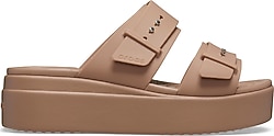 Crocs Brooklyn Buckle Low Wedge 207431-2Q9 Kahverengi Kadın Terlik