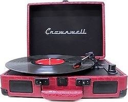 Crown Well Turntable CW002-CH Bordo Çantalı Pikap