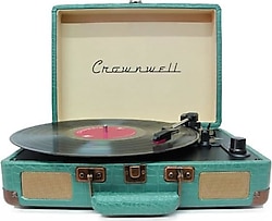Crown Well Turntable CW002-DG Yeşil Çantalı Pikap