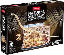 CubicFun Natural Museum Brachiosaurus Led Işıklı L544H 216 Parça 3D Puzzle