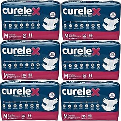 Curelex Belbantlı Orta Boy M 30'lu 6 Adet Hasta Bezi