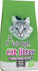 Cute Faces Aloe Vera Kokulu 10 lt Topaklanan Kedi Kumu