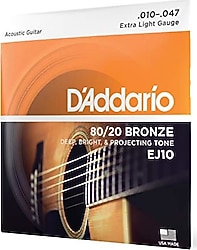 D'Addario EJ10 80/20 Bronze Akustik Gitar Teli