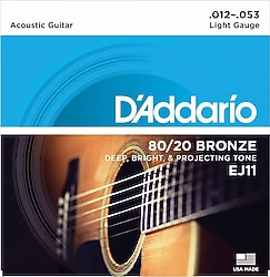 D 'Addario EJ11 80/20 Bronze 12-53 Akustik Gitar Teli