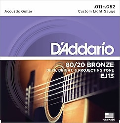 D'Addario EJ13 80/20 Bronze 11-52 Akustik Gitar Teli