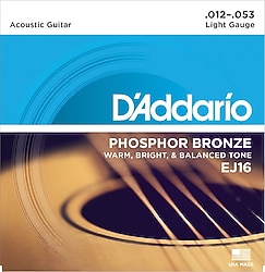 D'Addario EJ16 Phosphor Bronze 12-53 Akustik Gitar Teli