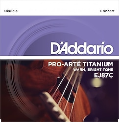 D'Addario EJ87C Pro-Arte Titanium Concert Ukulele Teli
