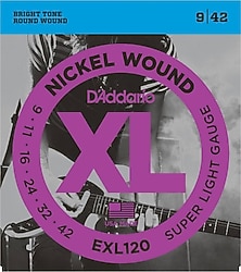 D 'Addario EXL120 Super Light 9-42 Elektro Gitar Teli