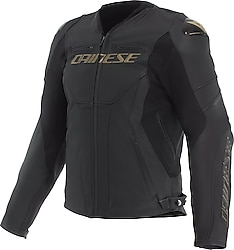 Dainese Racing 5 Erkek Deri Siyah-Altın 4 Mevsim Motosiklet Montu