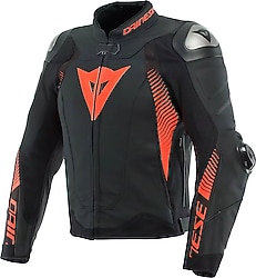 Dainese Super Speed 4 Erkek Siyah-Kırmızı Deri 4 Mevsim Motosiklet Montu