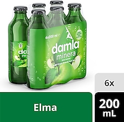 Damla Minera Elma Aromalı 200 ml 6'lı Paket Maden Suyu