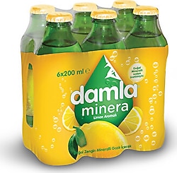 Damla Minera Limon Aromalı 200 ml 6'lı Paket Maden Suyu