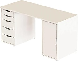 Dekorex CLM112 Dolaplı 5 Çekmeceli Çalışma Masası