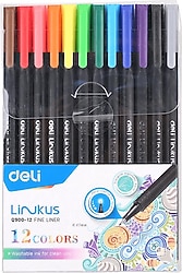 Deli Fine Liner 12 Renk Keçeli Kalem