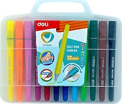 Deli U-Touch Çantalı 12 Renk Keçeli Kalem