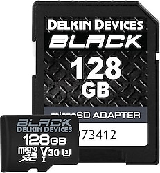 Delkin Devices Black 128 GB UHS-I V30 MicroSDXC Hafıza Kartı + SD Adapter
