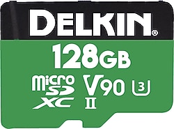 Delkin Devices Power Class 10 UHS-II U3 V90 128 GB Micro SD Kart