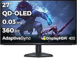 Dell Alienware AW2725DF 27" 0.03 ms 2K Pivot 360 Hz OLED Oyuncu Monitörü