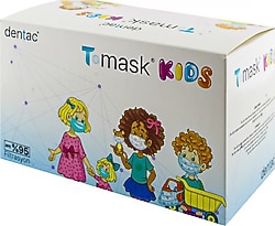 Dentac T-Mask Kids 3 Katlı Cerrahi Renkli Çocuk Maskesi 50'li