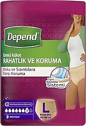 Depend Emici Külot Kadın Büyük Boy L 9'lu Hasta Bezi