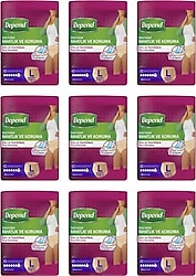 Depend Emici Külot Kadın Büyük Boy L 10'lu 9 Adet Hasta Bezi