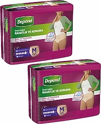 Depend Emici Külot Kadın Orta Boy M 16'lı 2 Adet Hasta Bezi