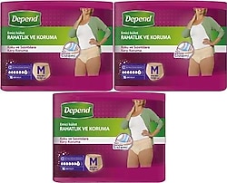 Depend Emici Külot Kadın Orta Boy M 16'lı 3 Adet Hasta Bezi