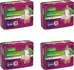 Depend Emici Külot Kadın Orta Boy M 16'lı 4 Adet Hasta Bezi