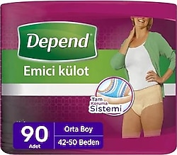 Depend Emici Külot Kadın Orta Boy M 18'li 5 Adet Hasta Bezi