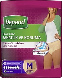 Depend Emici Külot Kadın Orta Boy M 10'lu Hasta Bezi