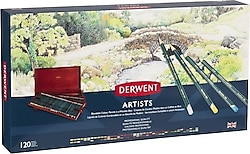 Derwent Artists Ahşap Kutu 120'li Kuru Boya Kalem Seti