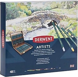 Derwent Artists Ahşap Kutu 48'li Kuru Boya Kalem Seti