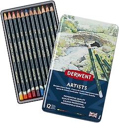 Derwent Artists Metal Kutu 12'li Kuru Boya Kalem Seti