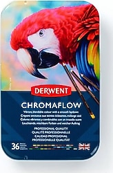 Derwent Chromaflow Metal Kutulu 36'lı Kuru Boya Kalem Seti