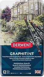 Derwent Graphitint Suda Çözünebilen 12'li Grafit Kalem Seti