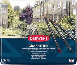Derwent Graphitint Suda Çözünebilen 24'lü Grafit Kalem Seti