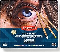 Derwent Lightfast Metal Kutu 24'lü Kuru Boya Kalem Seti
