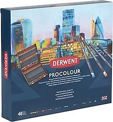 Derwent Procolour Ahşap Kutu 48'li Kuru Boya Kalem Seti