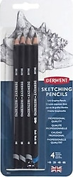 Derwent Sketching 4'lü Dereceli Kalem Seti