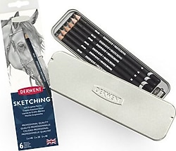 Derwent Sketching Metal Kutu 6'lı Çizim Kalemi Seti