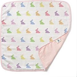 Deux Lapins Çift Kat Rainbow Lapin Pink 65x65 cm Müslin Bebek Battaniyesi