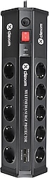 Dexim SP10BG 10'lu 2 USB'li 1.8 m Akım Korumalı Priz
