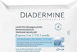 Diadermine Express 3'ü 1 Arada 40'lı Makyaj Temizleme Mendili