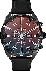 Diesel Spiked DZ4667 Deri Kordon Siyah Erkek Kol Saati