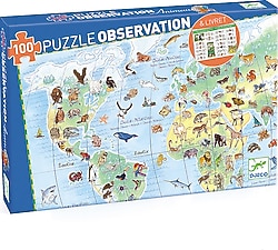 Djeco Klasik Puzzle 100 Parça World's Animals