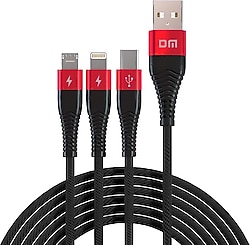 DM SL004 1.2 m 3in1 Hızlı Şarj Kablosu