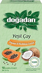 Doğadan Papayalı Hindistan Cevizli Yeşil Çay 18'li